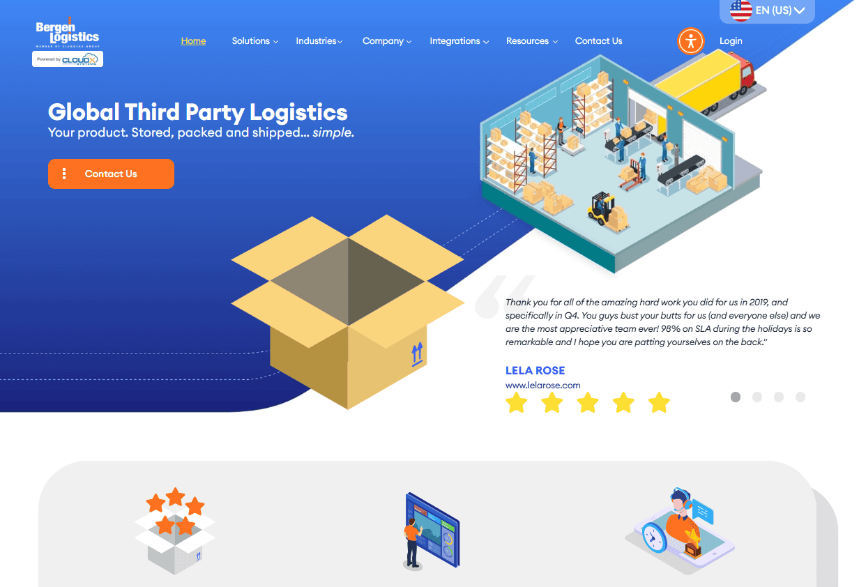 Bergen Logistics homepage