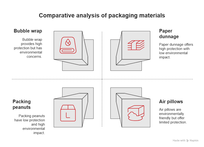 Comparative analysis of packaging materials