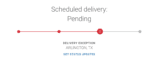 What are scheduled delivery pending and awaiting delivery scan statuses?