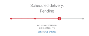 FedEx scheduled delivery status bar
