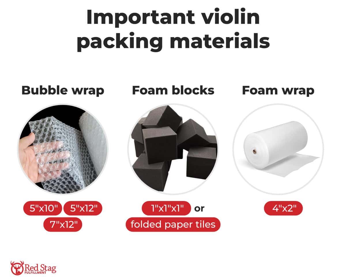 Important violin packing materials