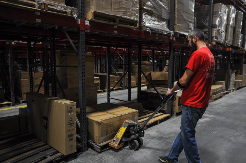moving goods with a hand truck