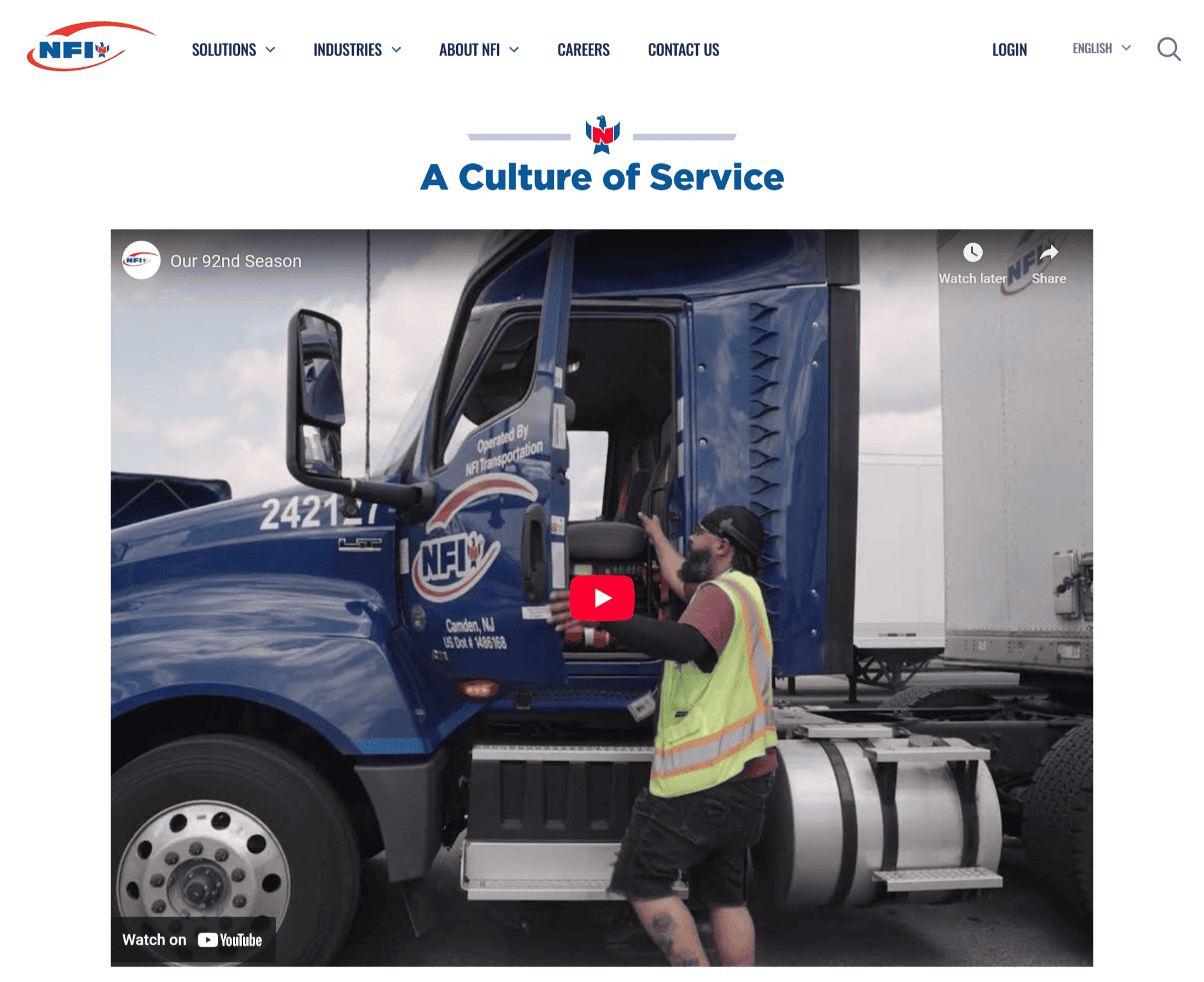 NFI Industries homepage
