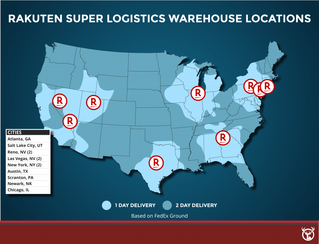 Rakuten Super Logistics fulfillment warehouse locations
