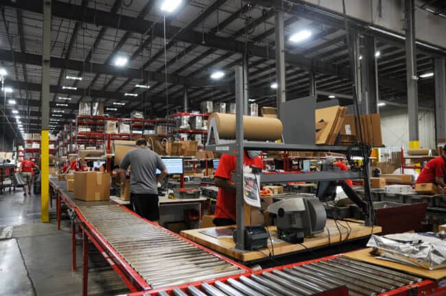 Shipping eCommerce products out to customers doorsteps. 