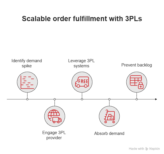 Scalable order fulfillment with 3PLs