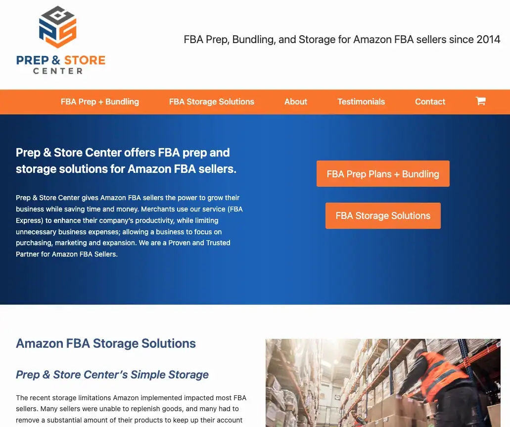 FBA Express homepage FBA Express homepage