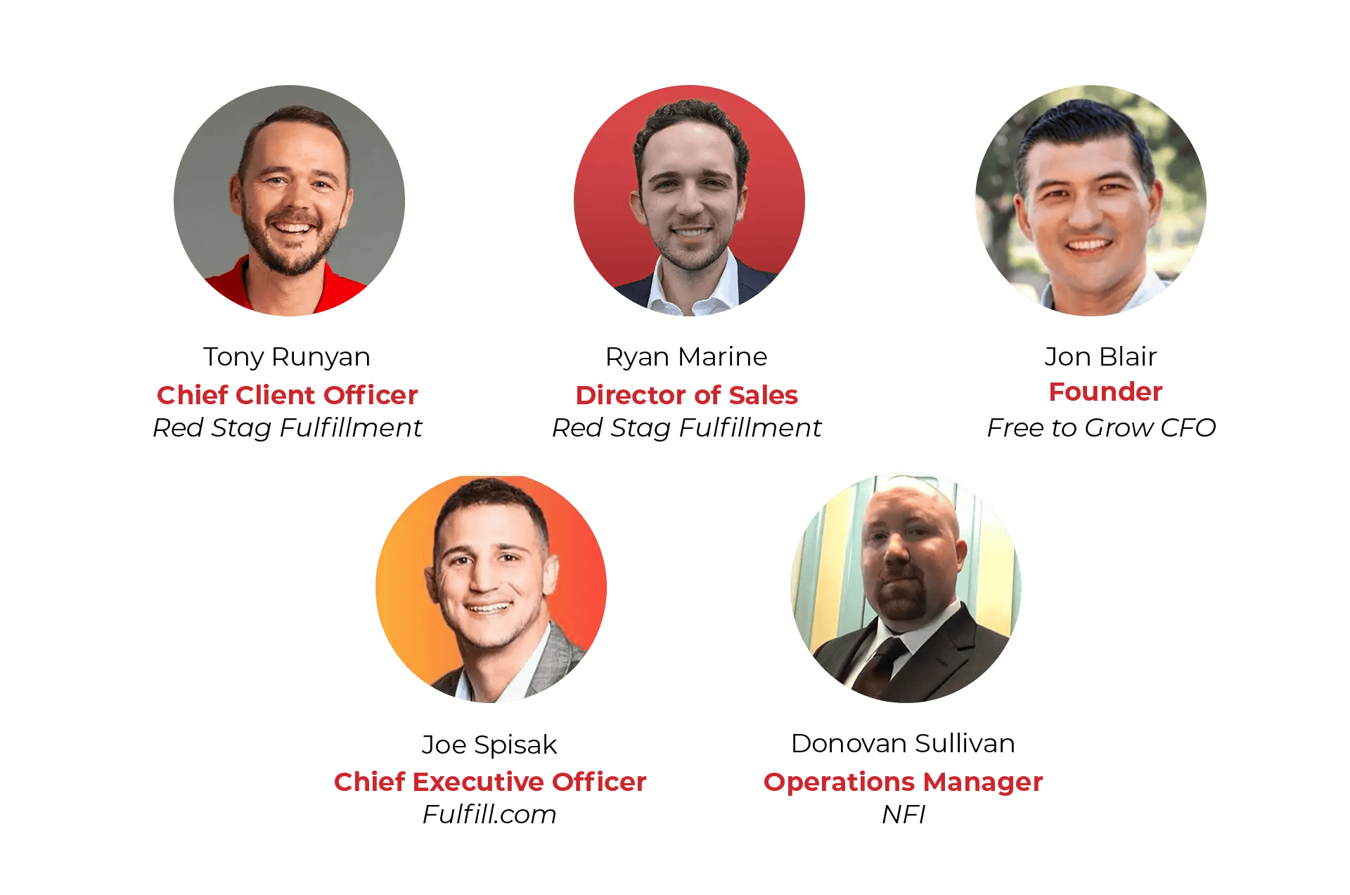 Head-shots of Ryan Marine, Tony Runyan, Joe Spisak, Jon Blair and Donovan Sullivan experts quoted in the article.