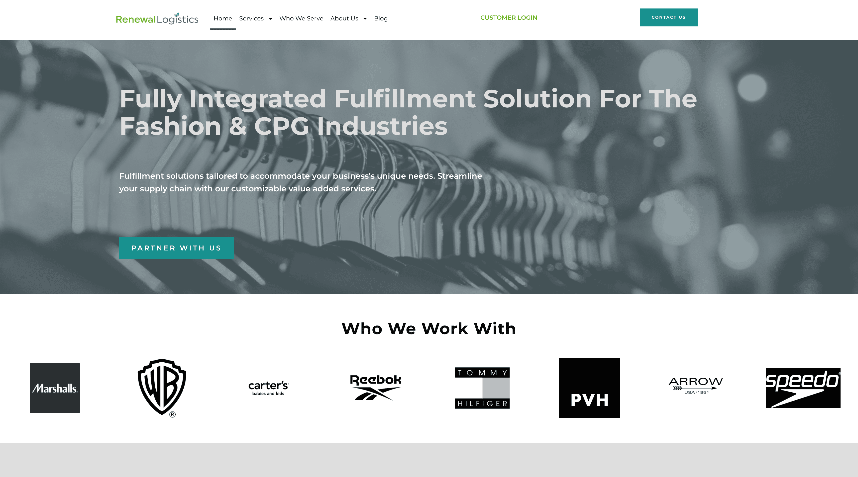renewal logistics homepage