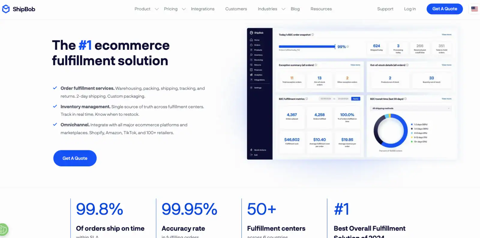 ShipBob homepage ShipBob homepage